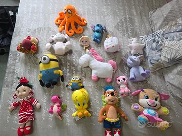 set peluche pupazzi 17 pezzi