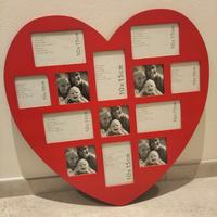 Cornice portafoto a cuore per 13 foto, nuova