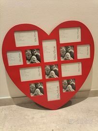 Cornice portafoto a cuore per 13 foto, nuova