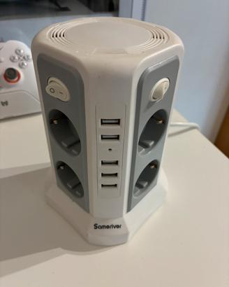 Multipresa a Torre con shuko e usb