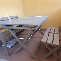Tavolo da esternointerno con Panca e 2 Sedie