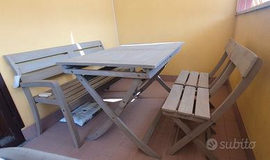 Tavolo da esternointerno con Panca e 2 Sedie