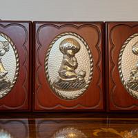 Set 3 quadretti con immagine laminara un argento