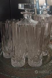 bottiglia per whisky con 6 bicchieri lunghi RCR