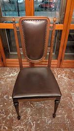 Set 6 Sedie da Pranzo Vintage – Legno e Tessuto