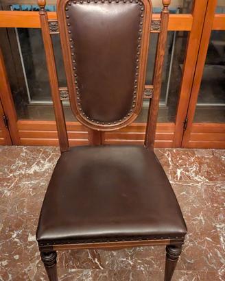 Set 6 Sedie da Pranzo Vintage – Legno e Tessuto