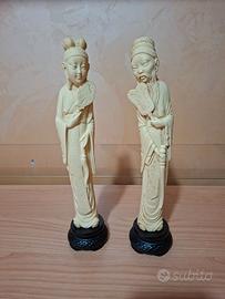 Vintage - Coppia di Statuine Cinesi in resina