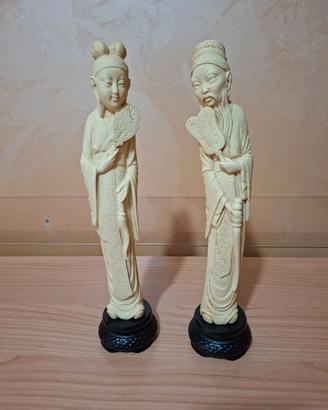 Vintage - Coppia di Statuine Cinesi in resina