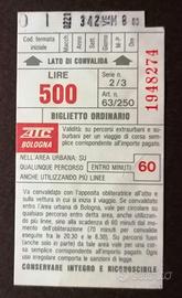Biglietto ATA Bologna Autobus ordinario Lire 500