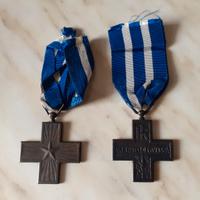 2 Croci Medaglie merito guerra Esercito Italiano