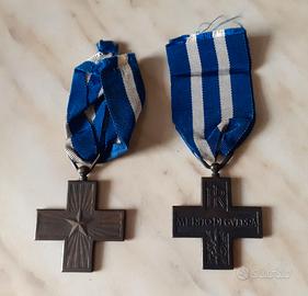 2 Croci Medaglie merito guerra Esercito Italiano