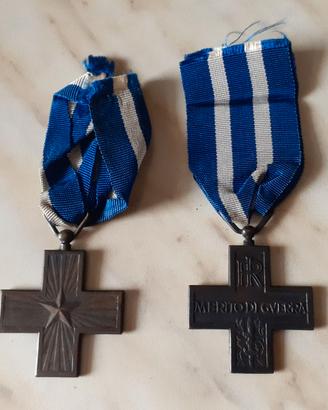 2 Croci Medaglie merito guerra Esercito Italiano