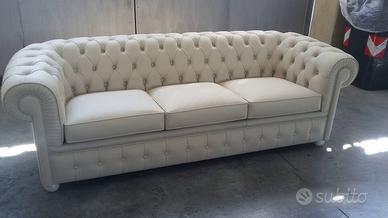 divano tre posti chester bianco