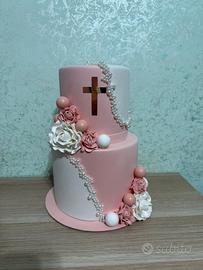 Torta scenografica comunione bimba
