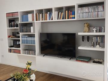 Mobile-Libreria da Parete Morassutti Bianco-Grigio