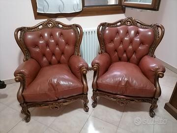 Divano e 2 poltrone in stile barocco