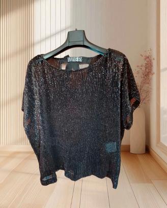 Maglia nera paillettes Aniye By con fiocchi