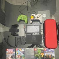 Nintendo swtich con giochi e accessori