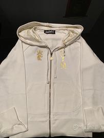 Felpa donna bianca con scritte dorate DATCH tg S