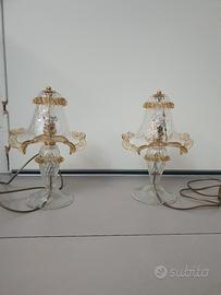 coppia di applique in vetro di murano 