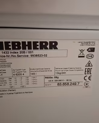 frigorifero a pozzetto liebherr