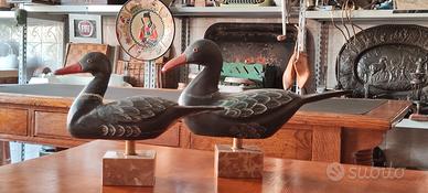 Anatre in legno dipinte a mano 