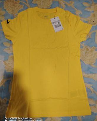 T-shirt gialla Nike donna