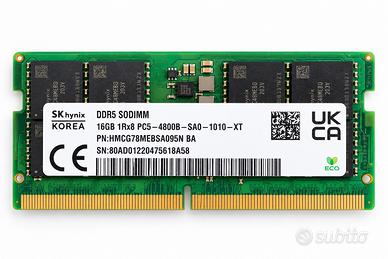 SK hynix 16GB DDR5 4800MHz SO-DIMM – NUOVA