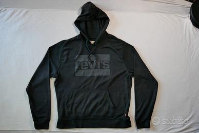Felpa Levi's Nera Cappuccio Logo Grande Taglia L