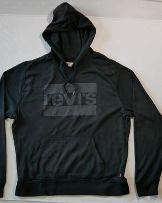 Felpa Levi's Nera Cappuccio Logo Grande Taglia L