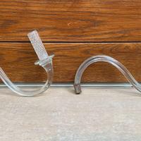 Coppia braccio porta filo in vetro per lampadario