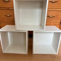 3 scaffali a cubo ikea