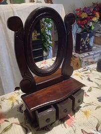 Portagioie in legno con specchio