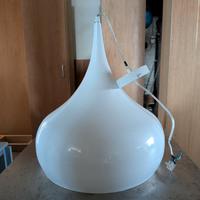 Lampadario a sospensione a cupola bianca