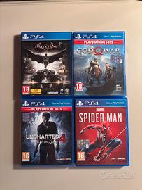 God of War + Spider-man + Uncharted 4 + Batman PS4