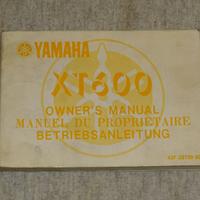 libretto uso e manutenzione YAMAHA XT 600 1983