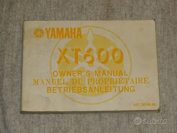 libretto uso e manutenzione YAMAHA XT 600 1983