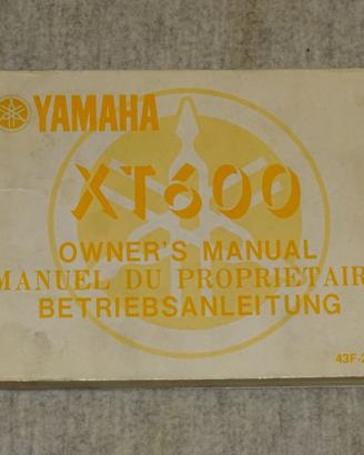 libretto uso e manutenzione YAMAHA XT 600 1983