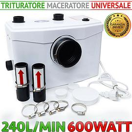 TRITURATORE MACERATORE POMPA WC BAGNO SCARICO 600W