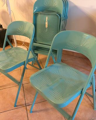 Sedia pieghevole ikea vintage turchese