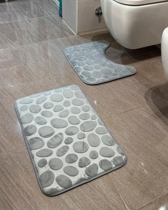 Set 2 Tappetini Bagno in Memory Foam Assorbenti