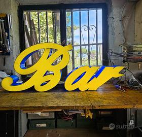 BAR INSEGNA LUMINOSA VINTAGE RECUPERO INDUSTRIALE