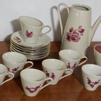 Servizio caffè x 6 Fine porcellana Bianco e Viola