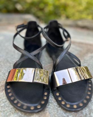 Sandali CAFENOIR neri e oro