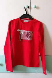 Maglietta Maniche Lunghe Ragazzina - Color rosso