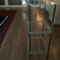 Tavolino vetro acciaio