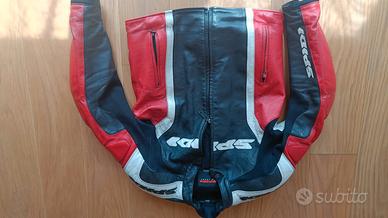 Giacca moto pelle Spidi tg.50 nera rossa bianca 