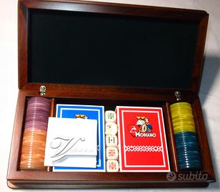 Portagioie Scatola Argento Fiches Madreperla Poker