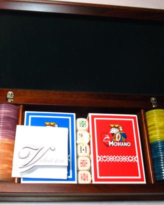 Portagioie Scatola Argento Fiches Madreperla Poker