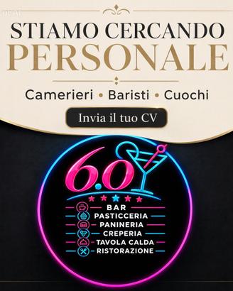 Barista ,Cuoco,e addetto alla Panineria creperia